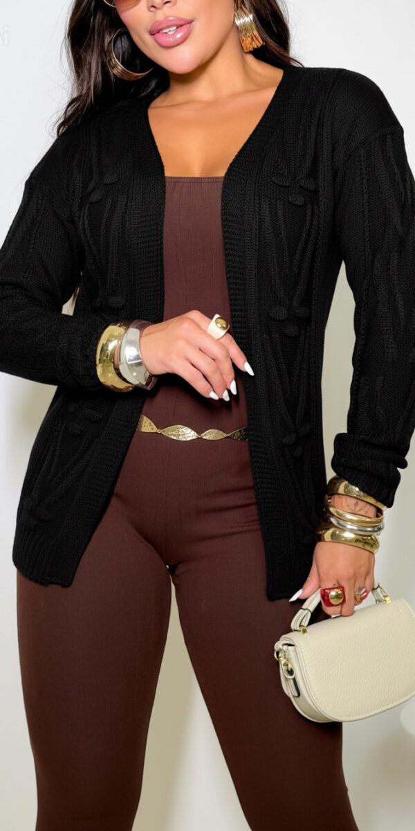 Casaco tricot preto